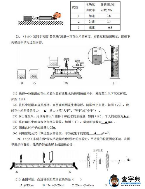 2016江苏南京鼓楼区中考一模物理试题及答案