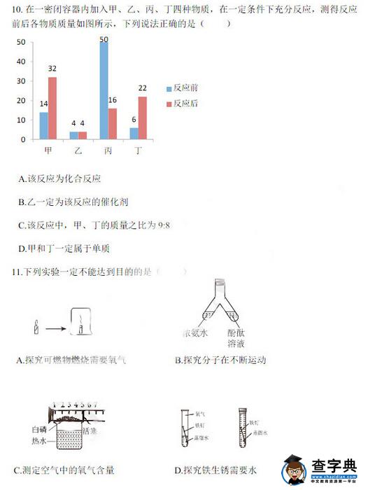 2016江苏南京建邺区中考一模化学试题及答案