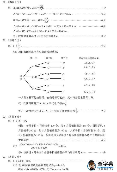 2016江苏南京建邺区中考一模数学试题及答案