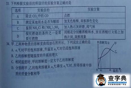 2016江苏连云港中考化学试题及答案