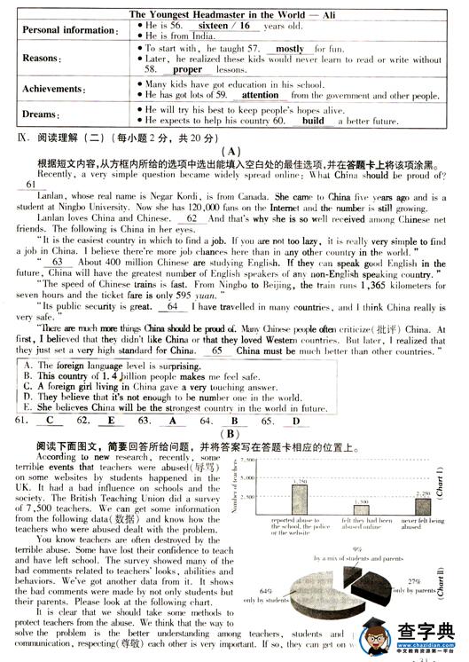 2016山西中考英语试题及答案