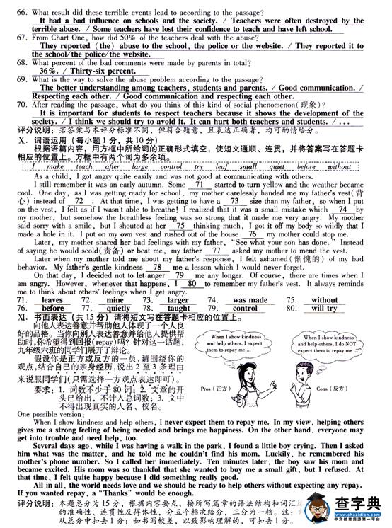 2016山西中考英语试题及答案