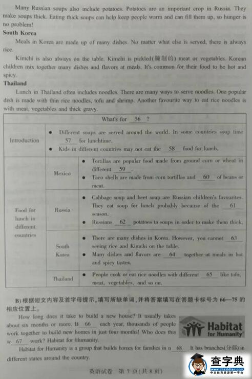 2016江苏南京中考英语试题及答案