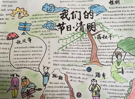 2017踏青节手抄报：我们的节日清明1