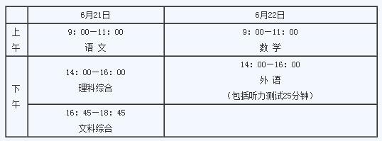 河北衡水2017中考时间：6月21日至22日1