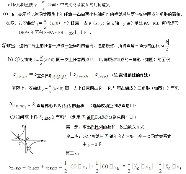 中考数学考试知识点分析:反比列函数4