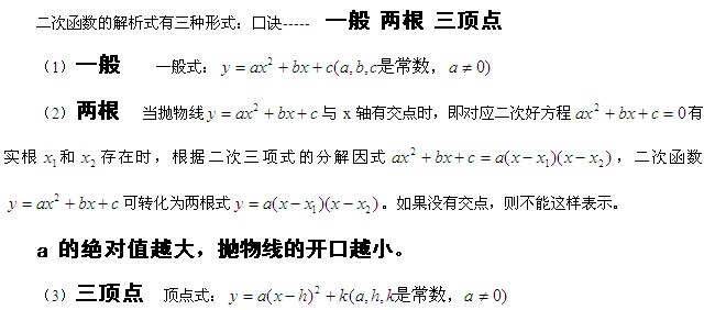中考数学考试知识点分析:二次函数6