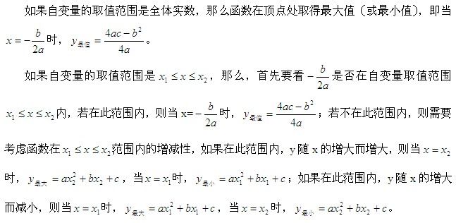 中考数学考试知识点分析:二次函数3