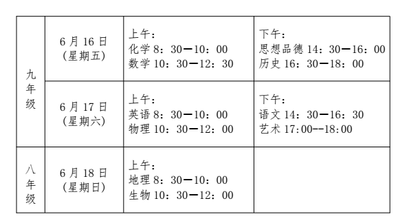 2017湖南邵阳中考考试时间：6月163
