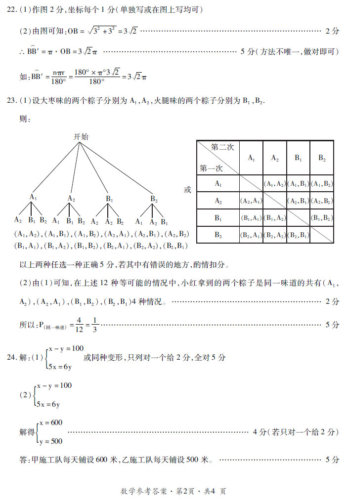 贵州省六盘水市2017年中考数学试题及答案8